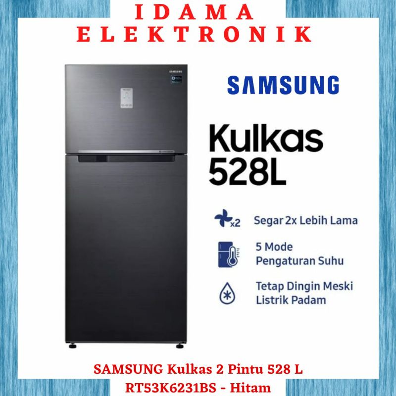 SAMSUNG Kulkas 2 Pintu - RT53K6231BS - Hitam