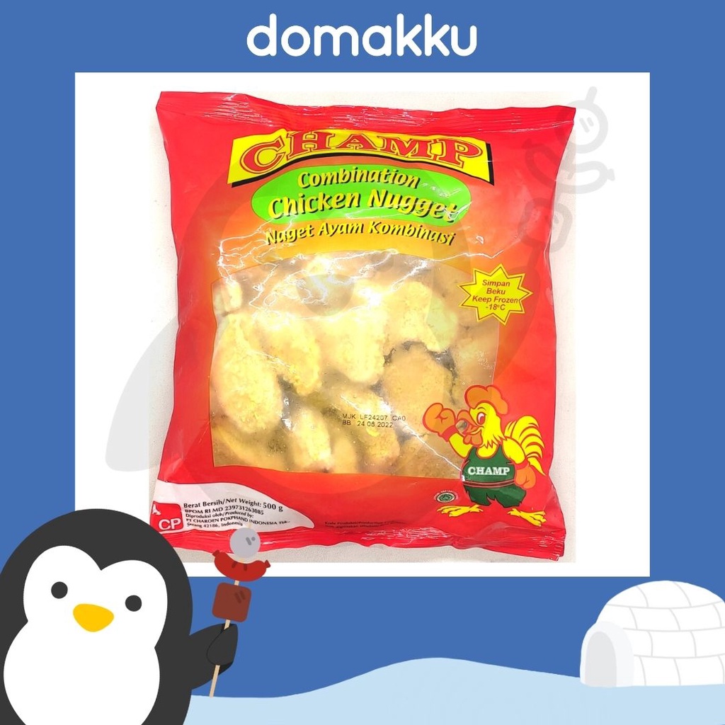 

Champ Chicken Nugget (Naget Ayam Kombinasi) 500gr, Makanan Beku Halal