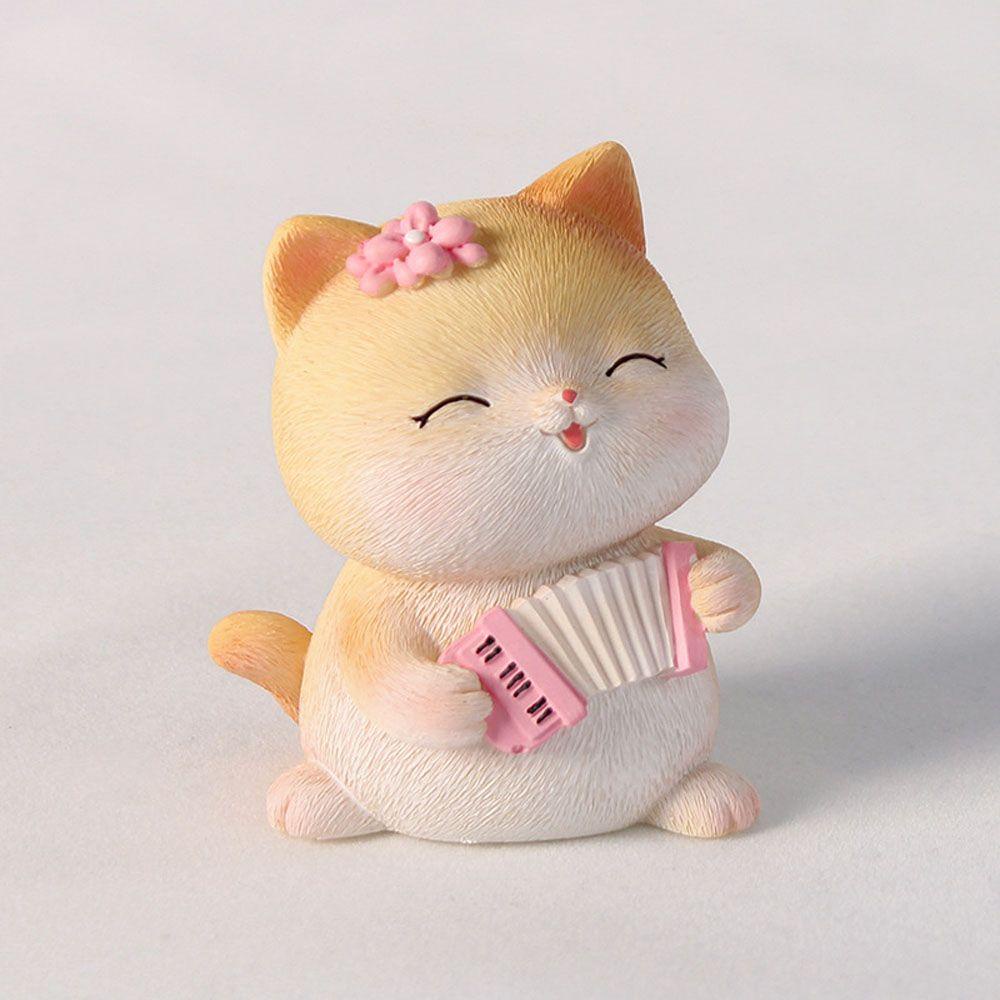 Agustinina Kucing Action Figure Hadiah Kucing Anak Mikro Landscape Dekorasi Rumah Patung Kecil Kartun Figure Ornamen