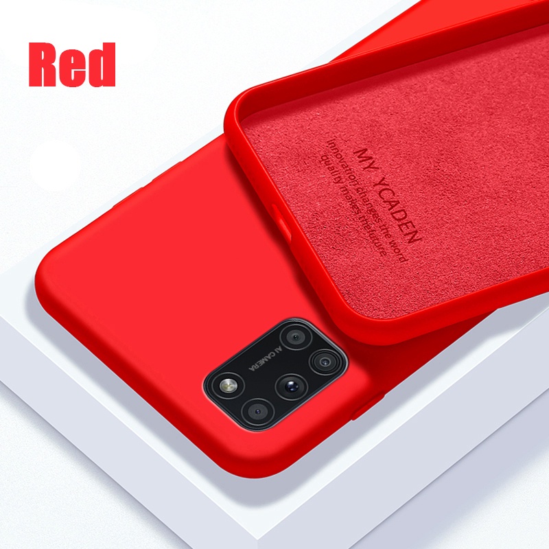 OPPO A16 A54 A15 A15S A53 2020 A92 OPPO A52 A53 A5S A12 A7 Case Liquid Silicone Anti-Slip Shockproof Phone Cover-red