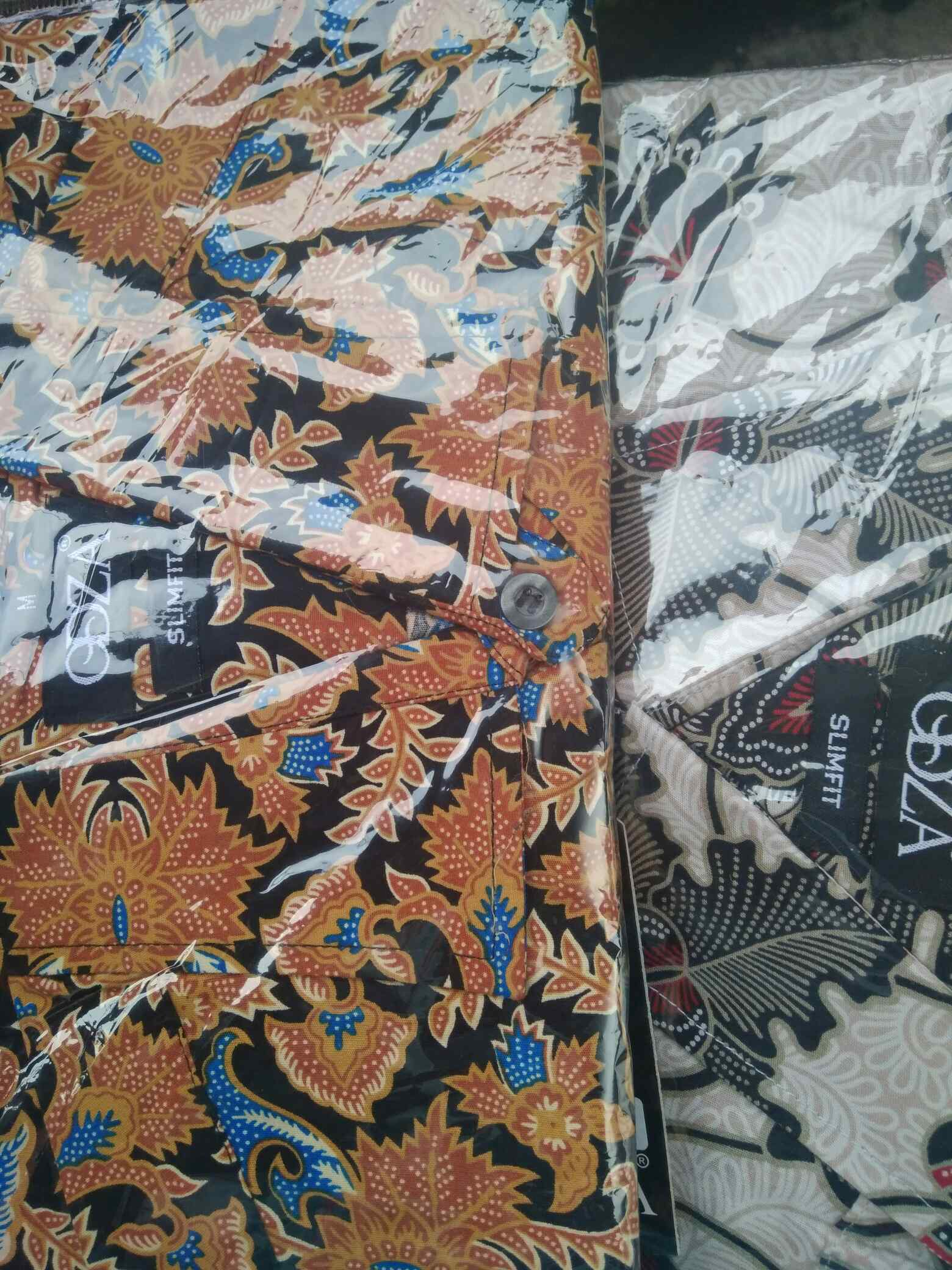 Odza Batik Lengan Panjang Modern Slimfit Modern Pria Kemeja Baju Sogan Hem Solo