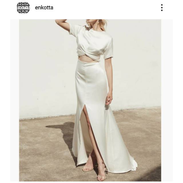 READY.. Dress Panjang Satin Pesta 2 pcs