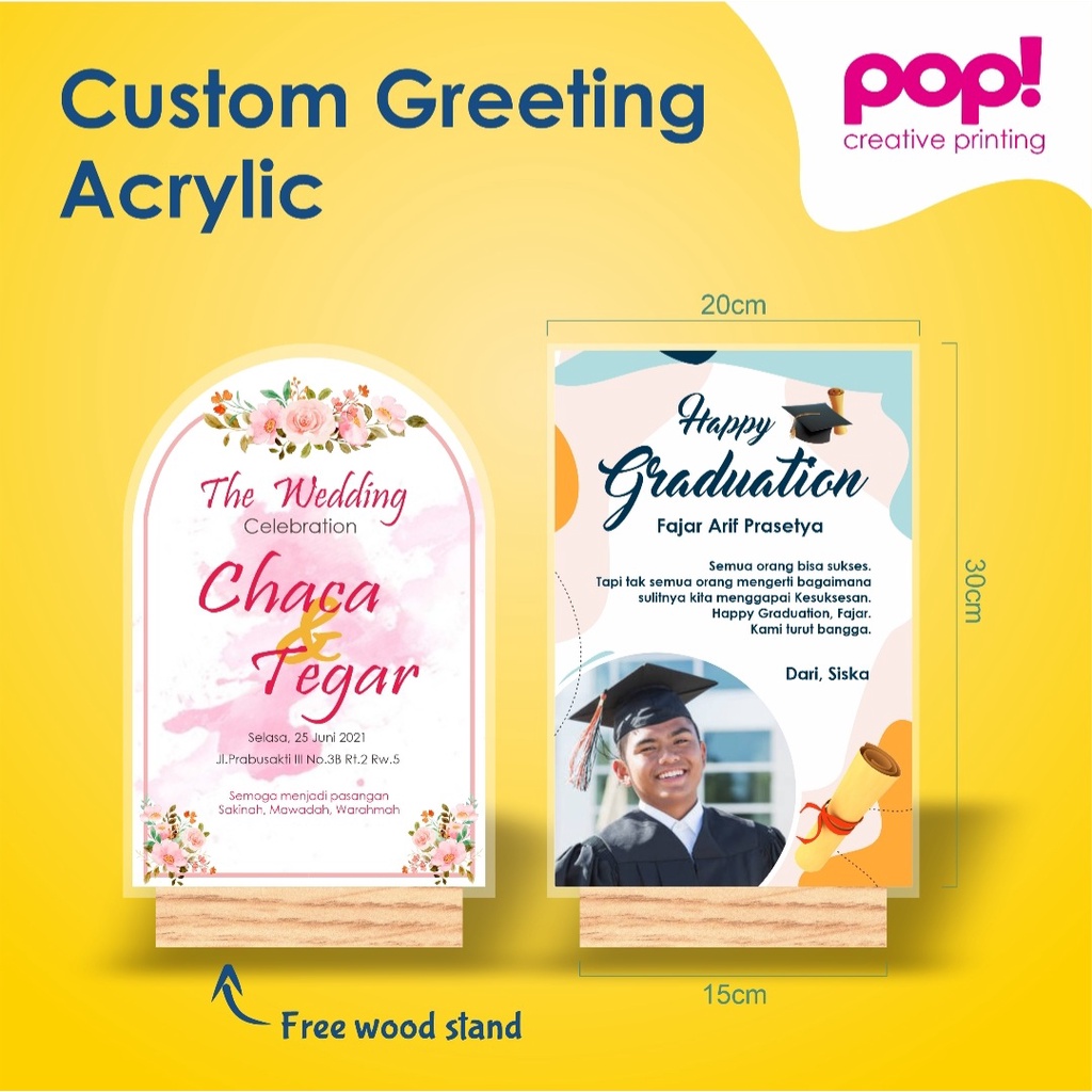 Jual Ucapan Akrilik Custom Greeting Acrylic Selamat Wisuda Anniversary ...