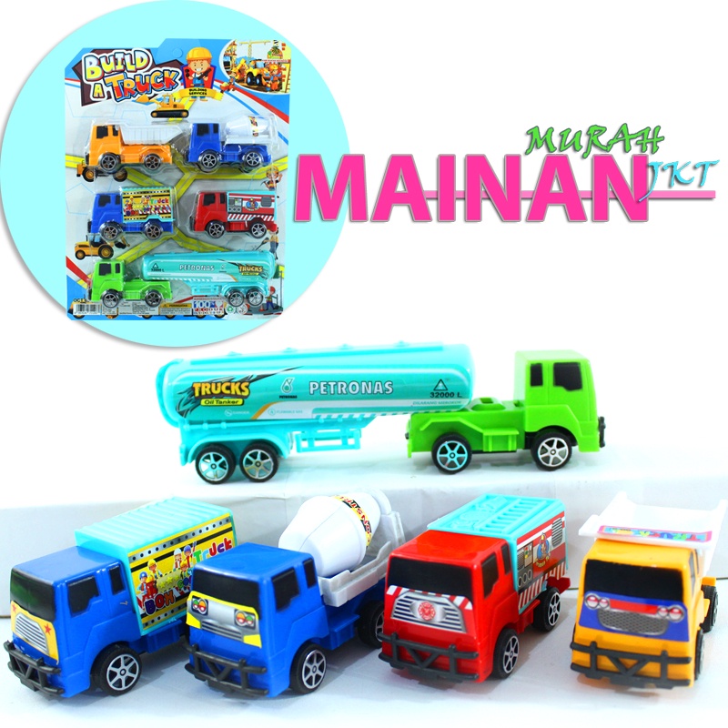 MAINANKEI MAINAN ANAK MURAH BUILD A TRUCK OCT6339 MAINAN ANAK MOBIL MOBILAN TRUCK SET ISI 5 BUILDING SERVICE