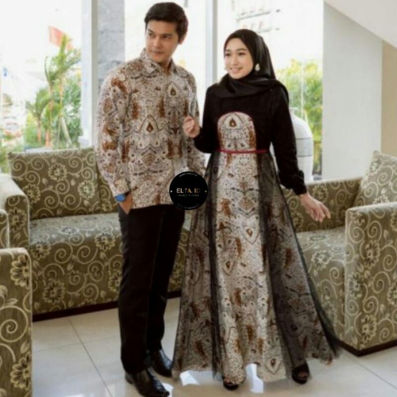 Gamis Couple Brukat Lebaran, Gamis Syar'i 2021, Baju Couple Lebaran Terbaru, Seragam Gamis Lebaran