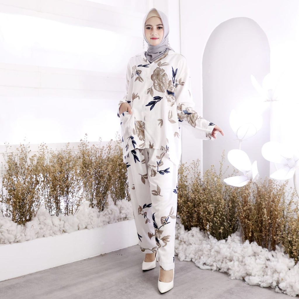 JOSJOLI_PIYAMA/Piyama PP CP HP SELVIA ALIYAH XXL DAN XL/Piyama TIEDYE Kekinian (REALPICT) LD 120CM-PUTIH SELVIA PP