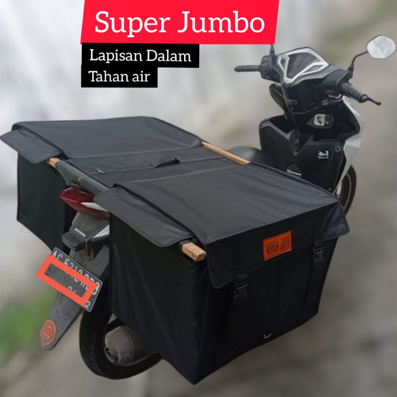 Tas Pos Obrok Kurir Sales Anti Air Tas Motor Tas Rengkek Tas Kargo Aries Jaya - Super Jumbo