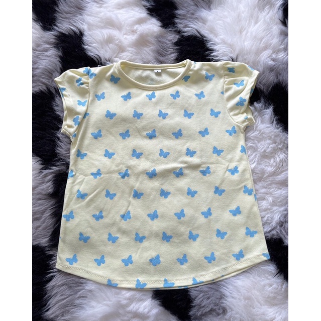 preloved kaos anak perempuan motif butterfly size L second mulus No brand.