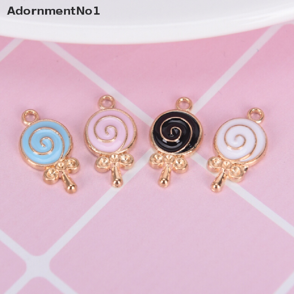 [AdornmentNo1] 10Pcs/Lot Enamel Alloy Lollipop Candy Charms Metal Pendants DIY Jewelry Findings [new]