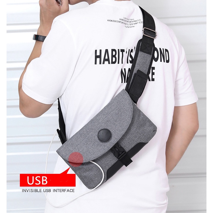 Tas Selempang Pria USB Sling Bag XD XD XD