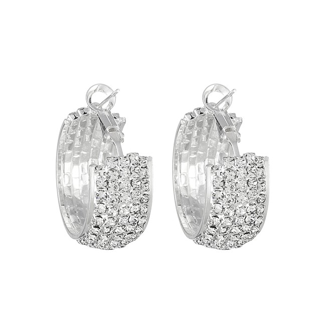 LRC Anting Tusuk Fashion Claw Chain Multi-row Diamond Earrings F92163