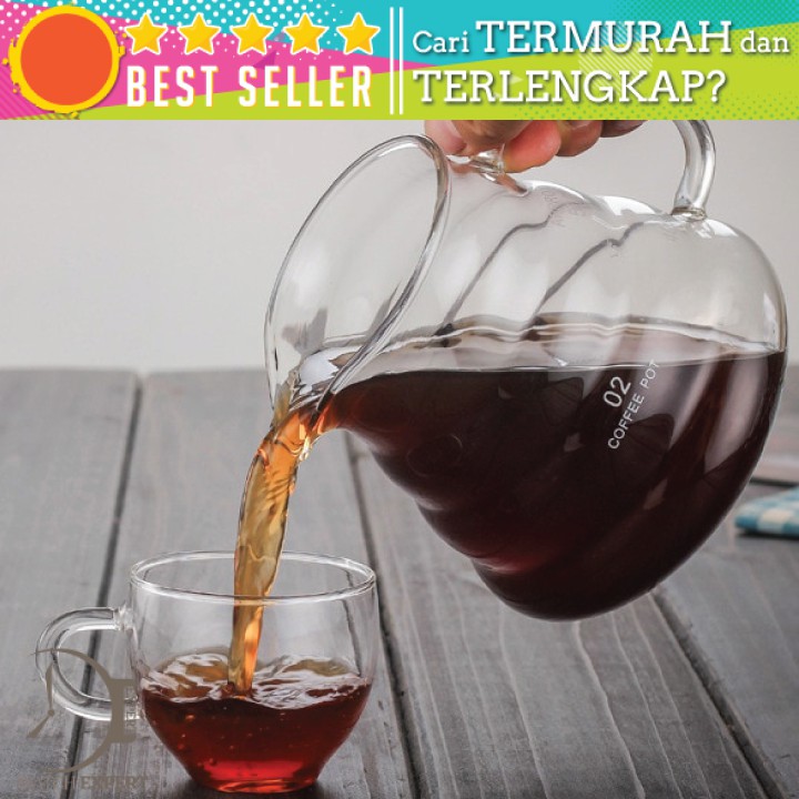 Bisa COD Coffee Maker Pot V60 Drip Kettle Teko Kopi Barista Borosilicate Glass 600ml - SE101