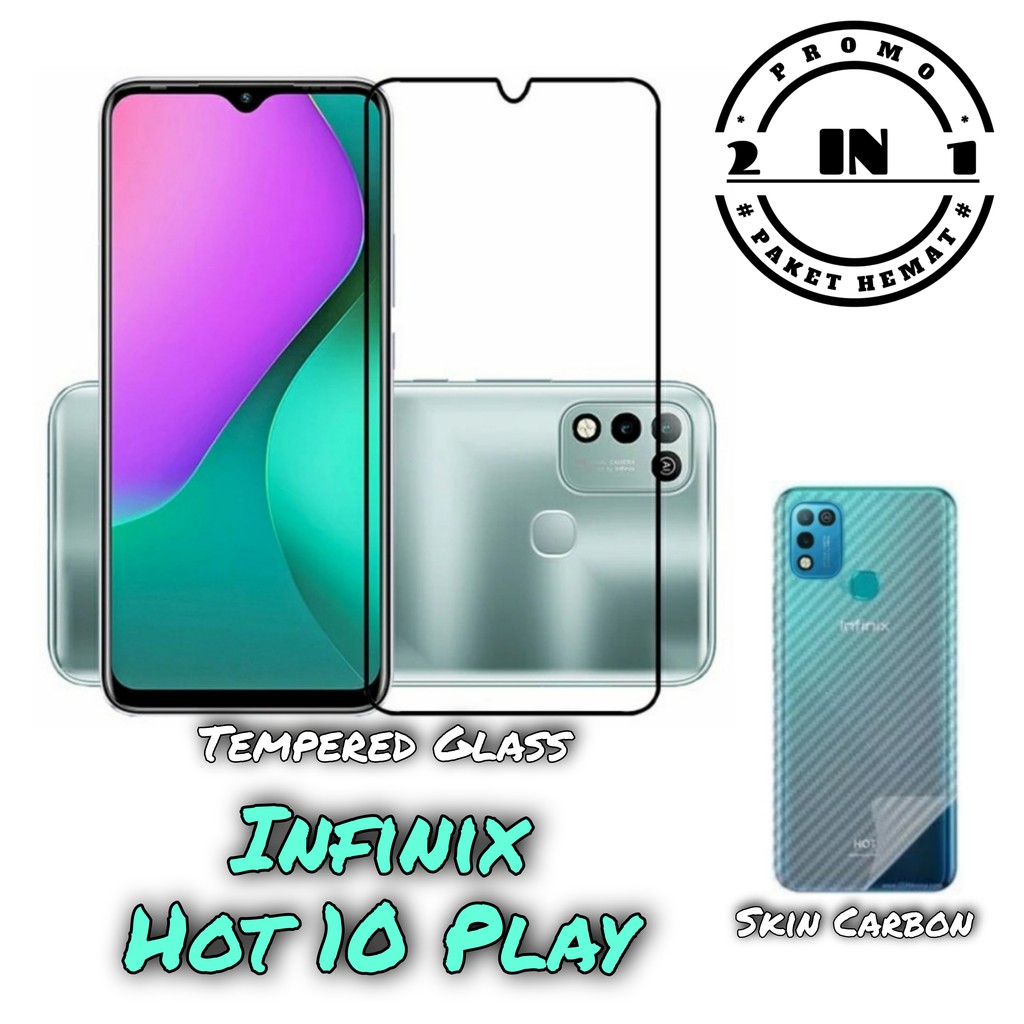 Tempered Glass Infinix Hot 11 Play / Infinix Hot 10 Play Screen Protector Free Skin carbon Transparant Garskin