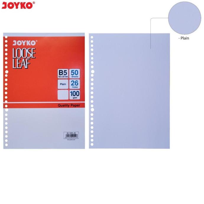 

Ready...Ready...Ready...] KERTAS FILE / LOOSE LEAF B5 merk JOYKO isi 50- POLOS