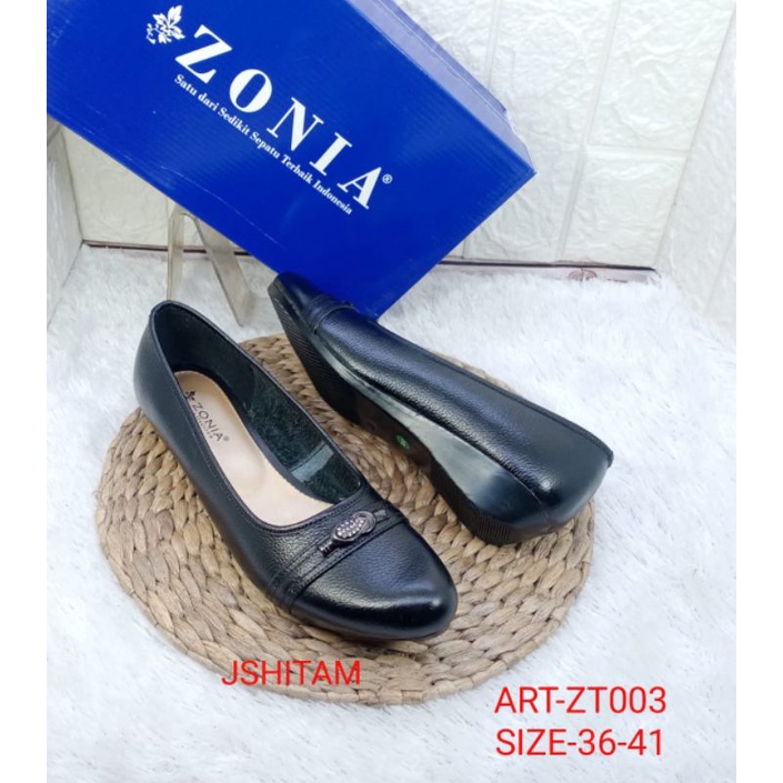 SEPATU KULIT WEDGES WANITA ZONIA ZT 003