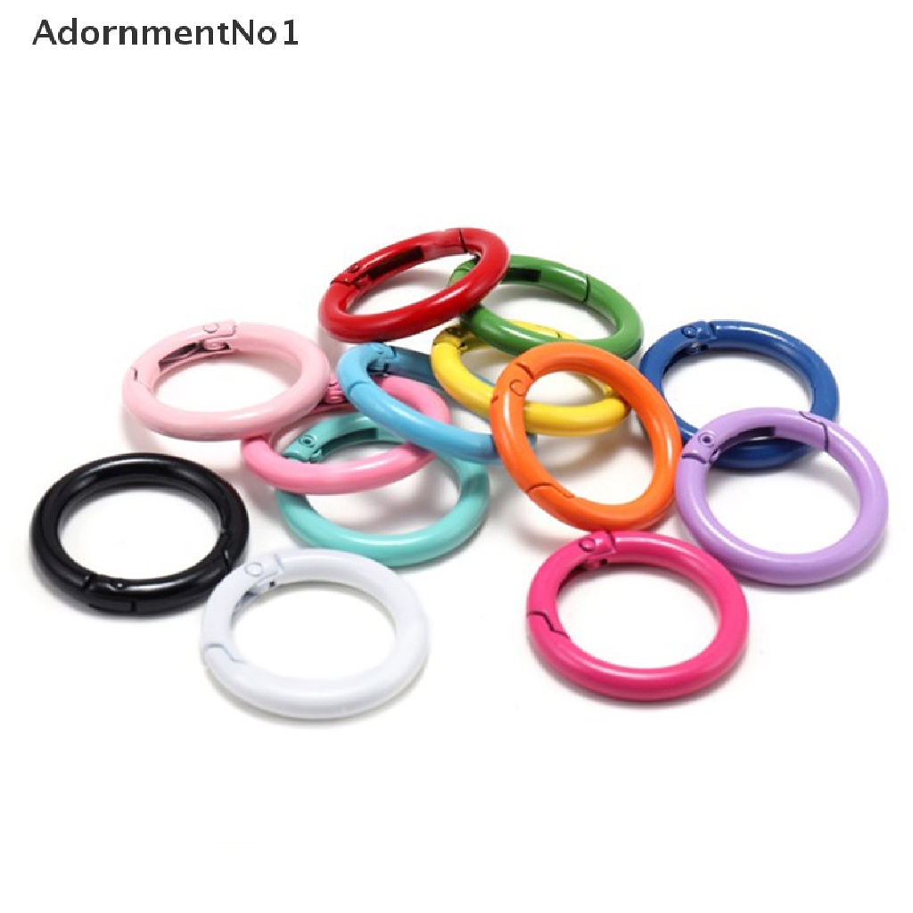 [AdornmentNo1] 10Pcs/lot Metal Spring Gate O Ring Openable Round Carabiner Keychain [new]