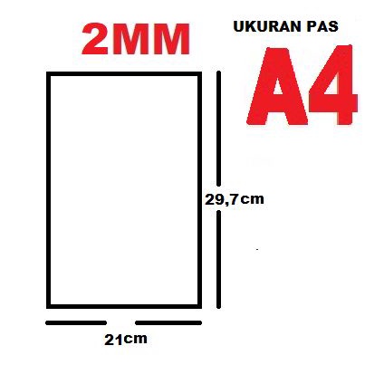 

AKRILIK ACRYLIC CLEAR BENING TRANSPARAN 2MM LEMBARAN UKURAN PAS A4 2MM