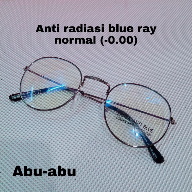 Kacamata anti radiasi komputer model bulat besi lensa normal