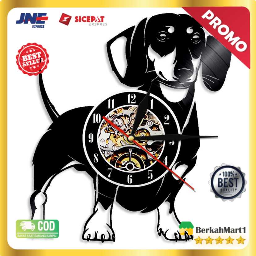 Jam Dinding Quartz Creative Design Model Doggy - NS005