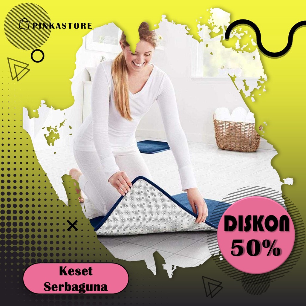 Keset Serbaguna Teras Ruang Dapur Kamar Mandi Non Slip 50cm x 80cm Lap Kaki Halus Premium