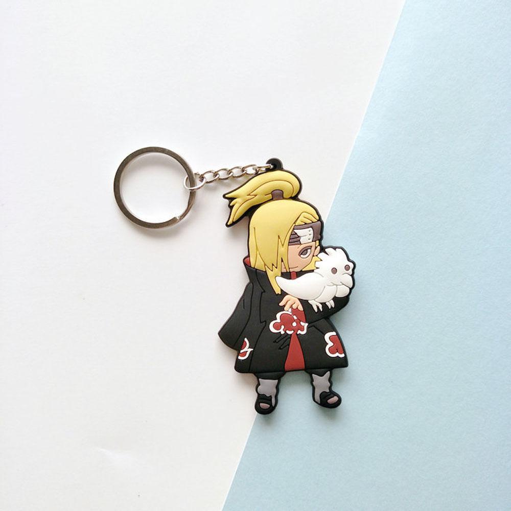 [Elegan] Naruto Gantungan Kunci Untuk Hadiah Anak Miniatur Uchiha Sasuke Anime Jepang Darah Panas Anime Key Ring