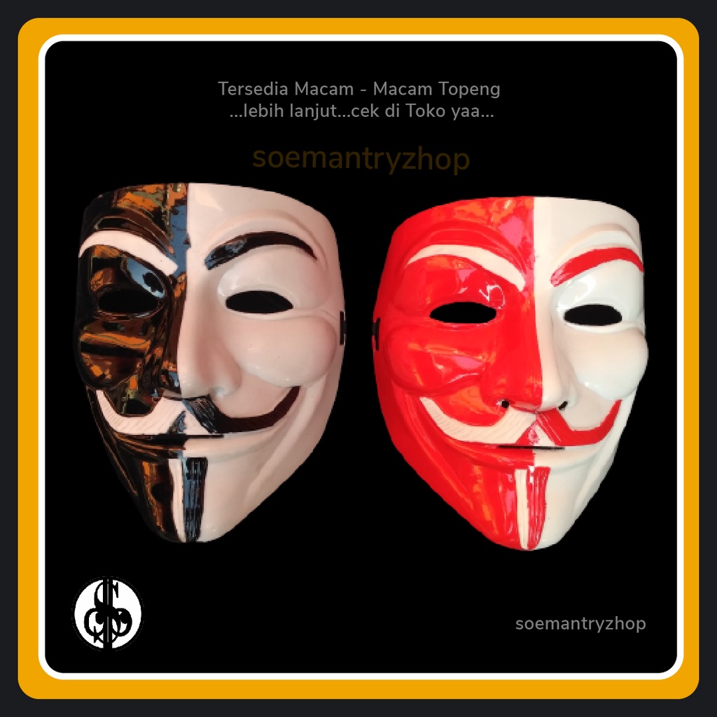Topeng Pantonim Hitam Putih Merah Putih Hobi dan koleksi Mainan Anak Murah meriah anonymoud joker ff