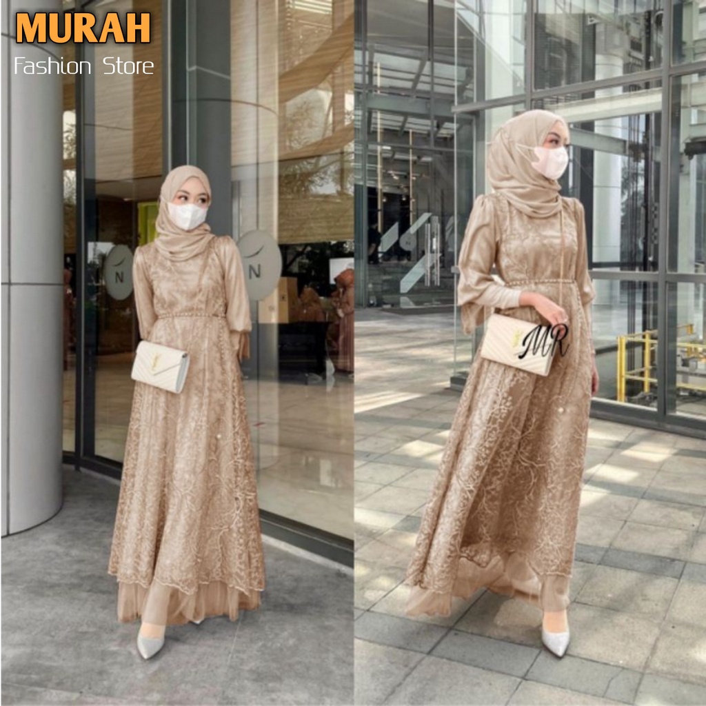Busana Muslim Gamis Murah Gaun Pesta Muslimah Baju Pesta Wanita Kondangan Mewah Kekinian 2020 2021