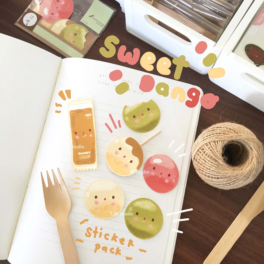 

Sweet dango sticker pack - stiker lucu - planner sticker