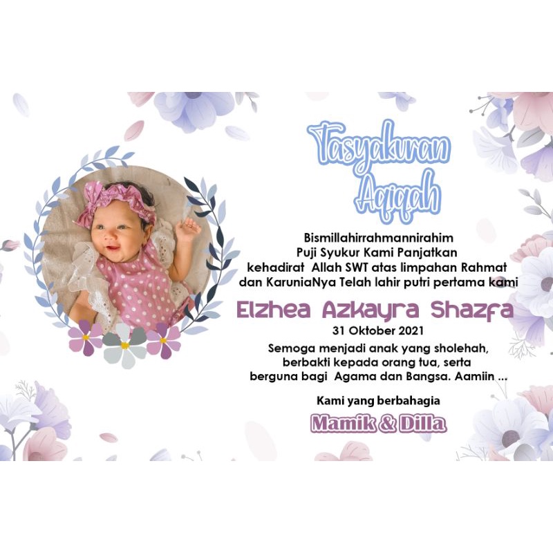 Kartu Ucapan selapan /aqiqah/ ulangtahun