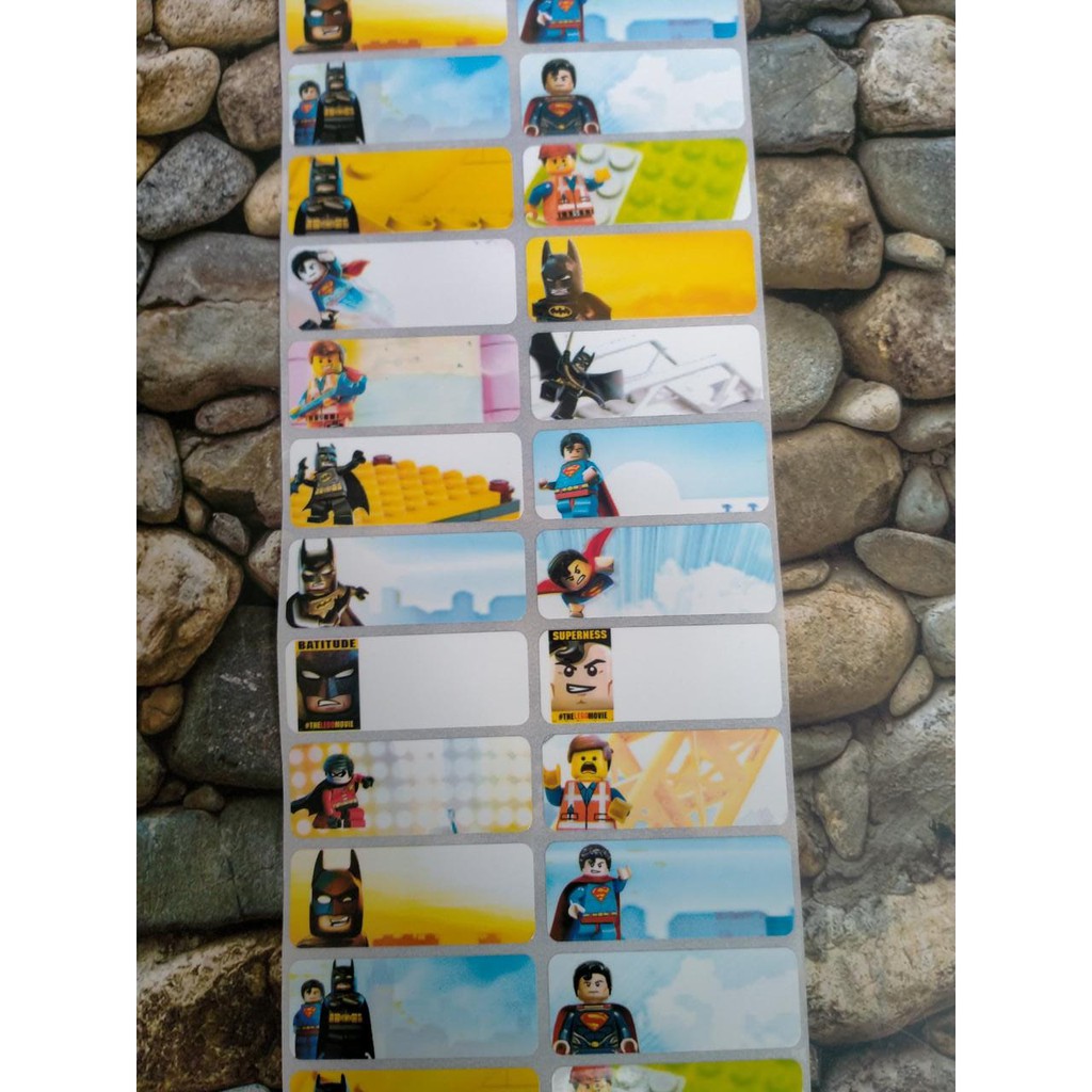

STIKER LABEL NAMA WATERPROOF LEGO MOVIE
