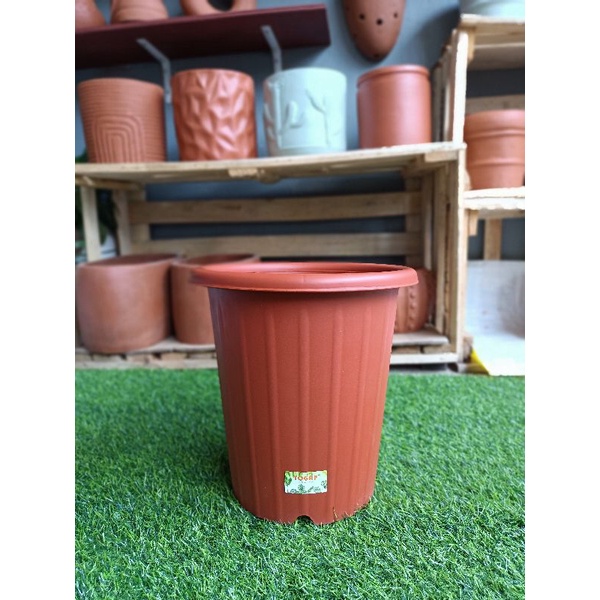 Pot yogap 25 - pot yogap merah bata - pot yogap - pot tinggi