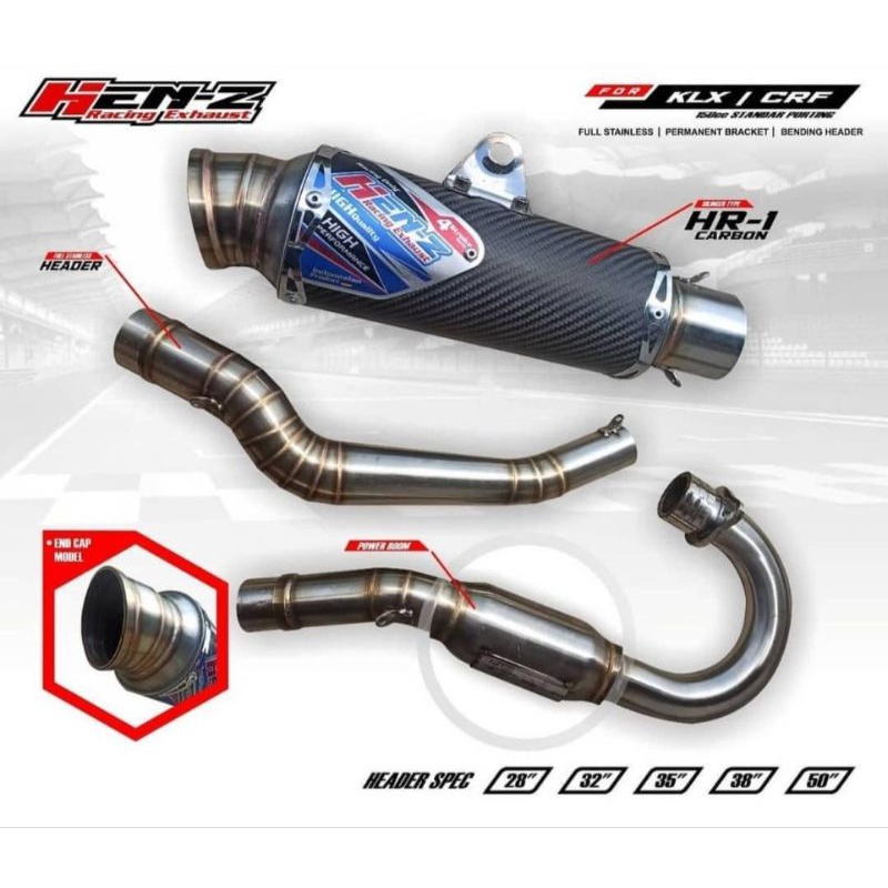Knalpot KLX / CRF Henz Racing Type HR-1 PNP || #knalpot #Knalpotracing