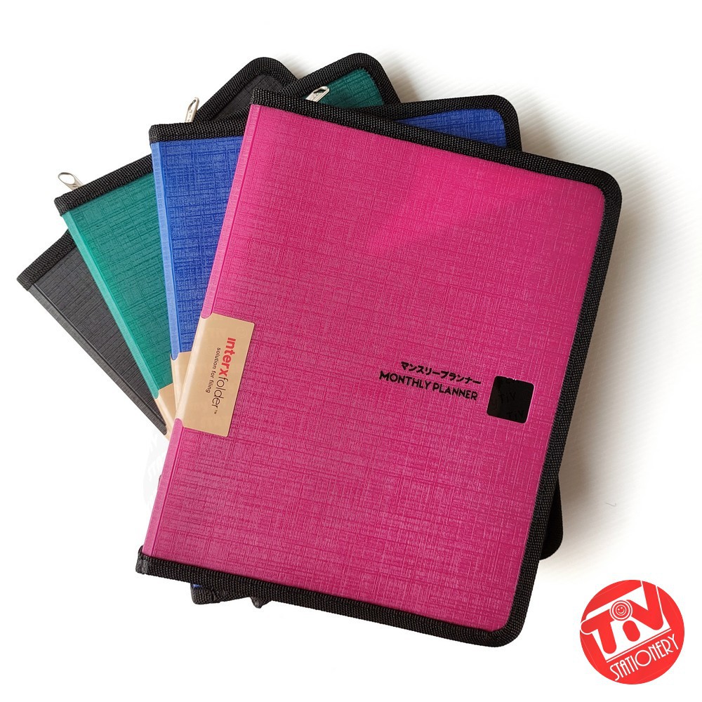 

Notebook / Agenda InterX Monthly Planner Zipper Plastic Cover A5