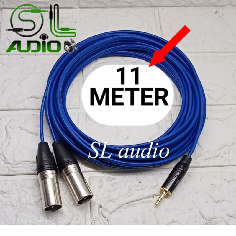 KABEL KONEKTOR JACK HP/LAPTOP KE MIXER AUDIO JEK 3,5MM TO XLR MALE 11METER