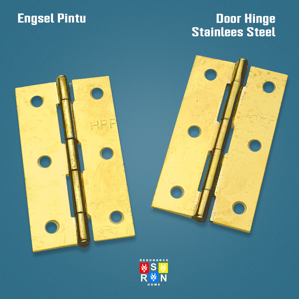 Engsel Kupu Plat Besi Kuning 3 Inci Resonance Home