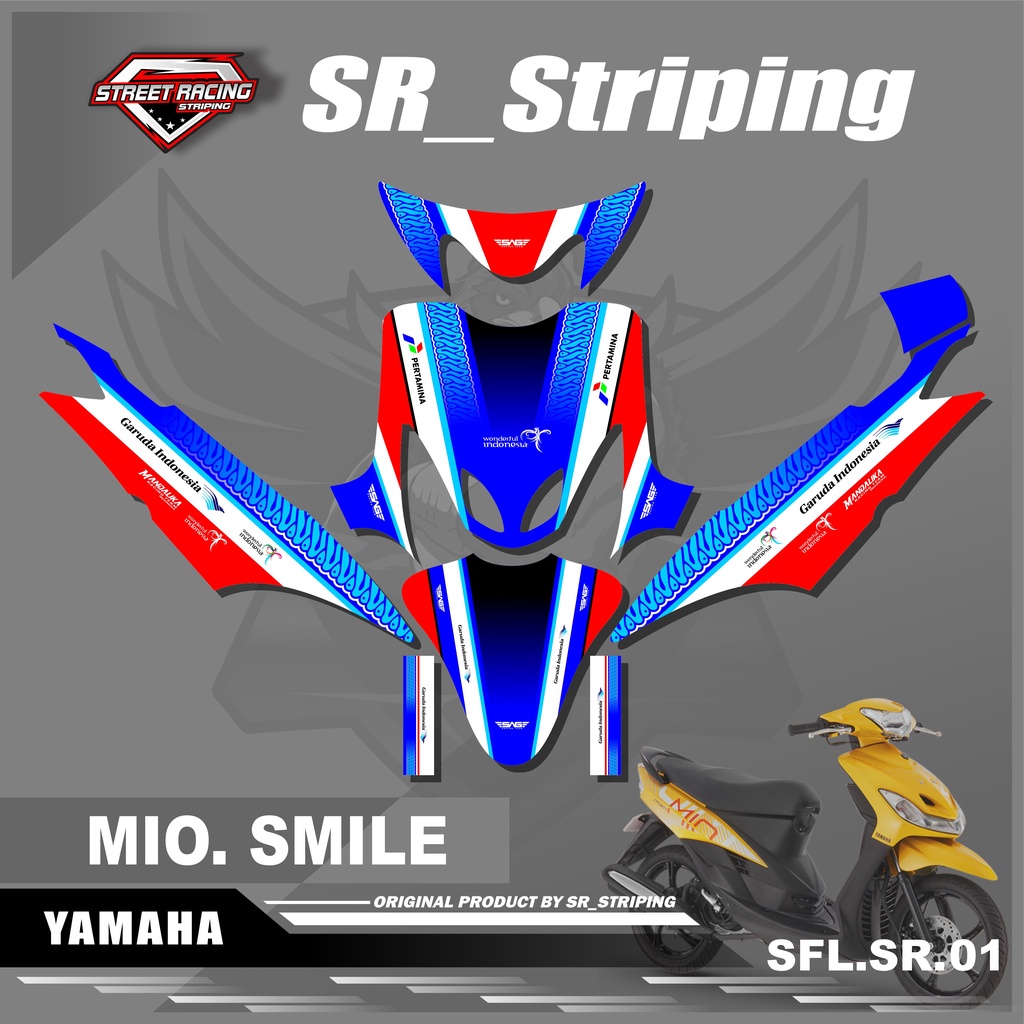 Decal Full Body MIO SMILE - Sticker Decal MIO SMILE Motif Mandalika. SFL.SR.01