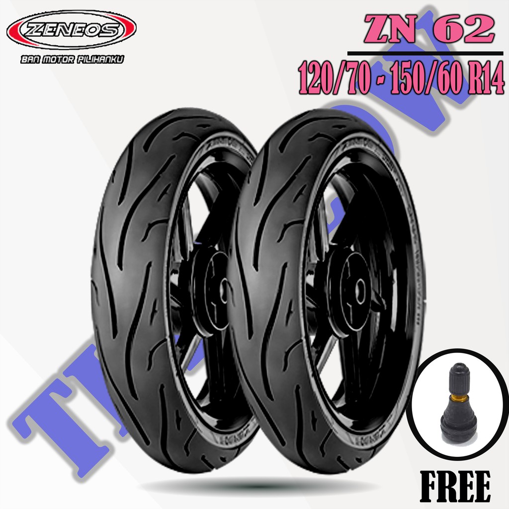 Sepasang Ban Motor YAMAHA AEROX // ZENEOS ZN62 120/70-150/60 Ring 14 Tubeless // MODIFIKASI