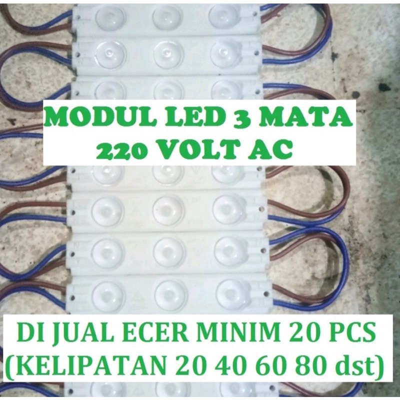 [ECER] Modul LED AC 220V 3 Mata Warna Putih White