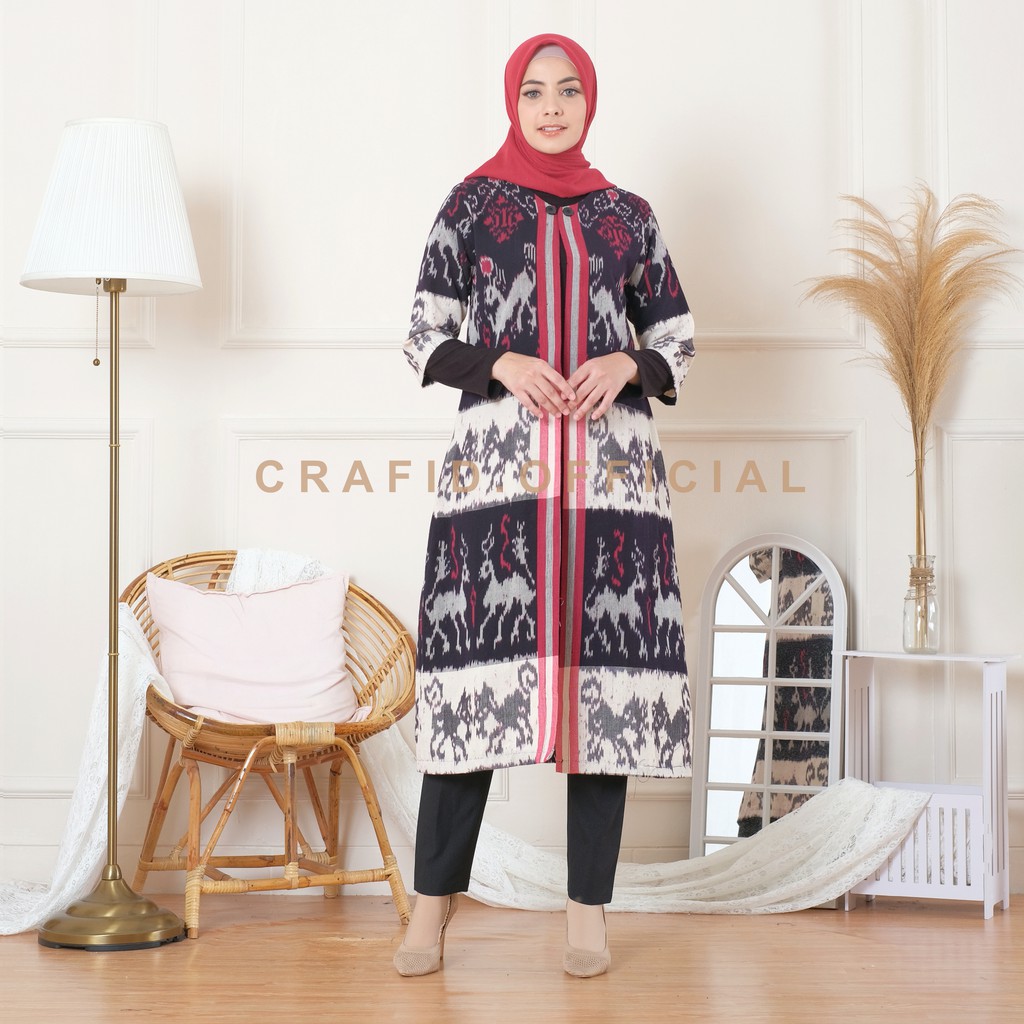 CRAFID HARA 01  Long Cardigan Full Tenun