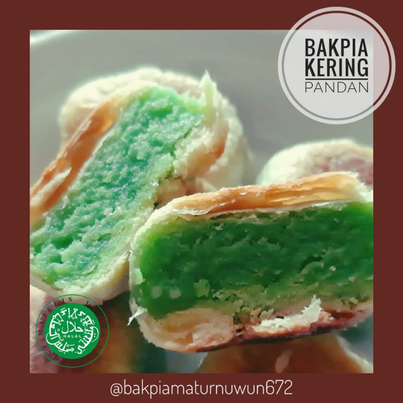 Bakpia Kering Matur Nuwun Jogja Rasa Pandan kemasan vakum isi 21 biji