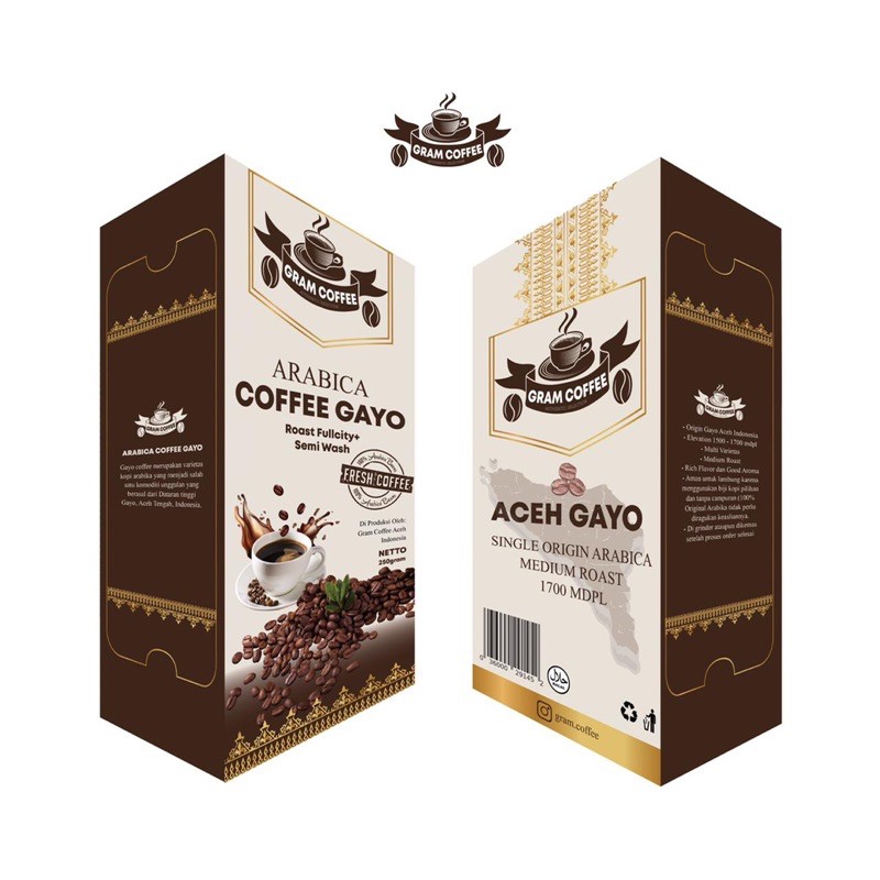 Gram Coffee Green Bean Arabica 250 gram (Bubuk) Kopi Aceh Gayo