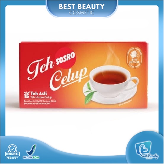 ★ BB ★ Teh Celup Sosro - Teh Celup Cap Botol Hijau - Teh Celup Poci - Teh Hitam Berkualitas - Tea Bag - Isi 30 - Isi 15