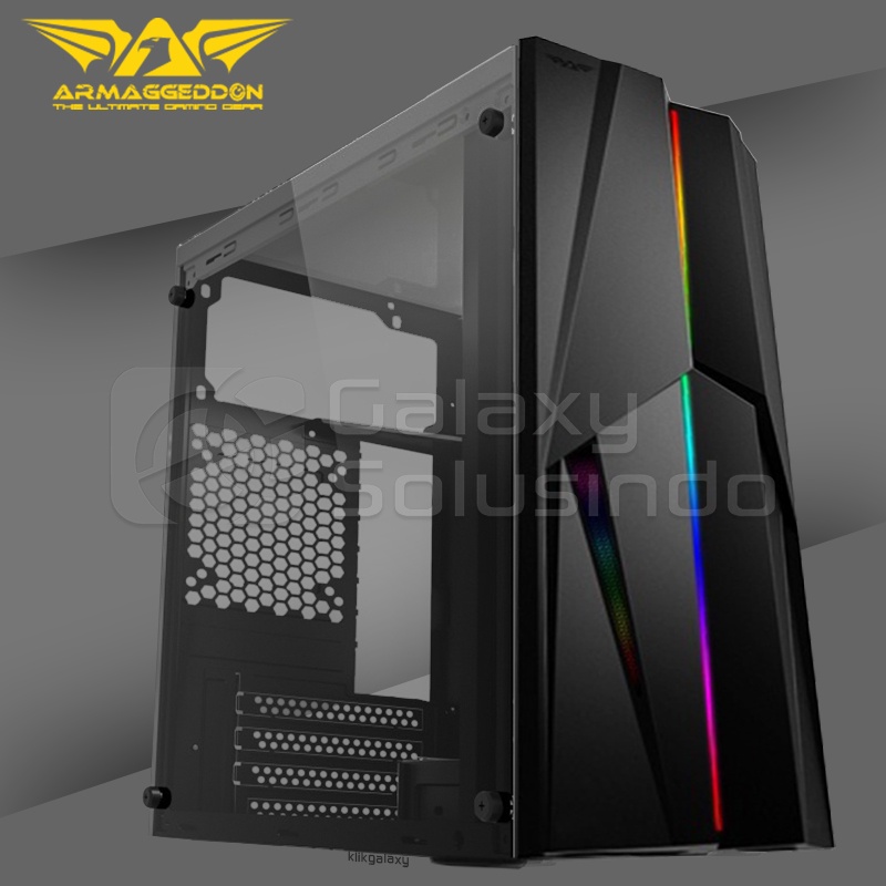 Armaggeddon TRON 1X Tempered Glass Gaming Case - Black