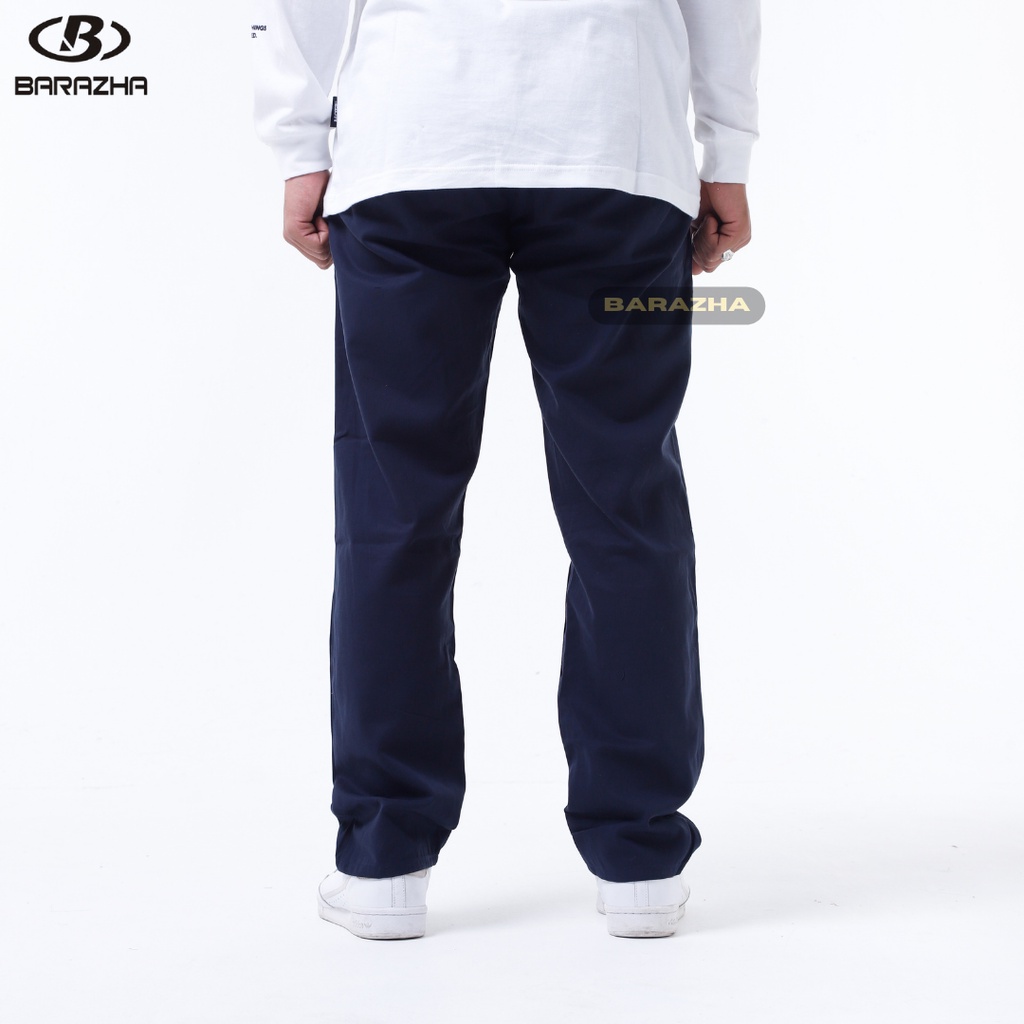 Barazha Celana Chino Panjang Regular Bigsize Navy