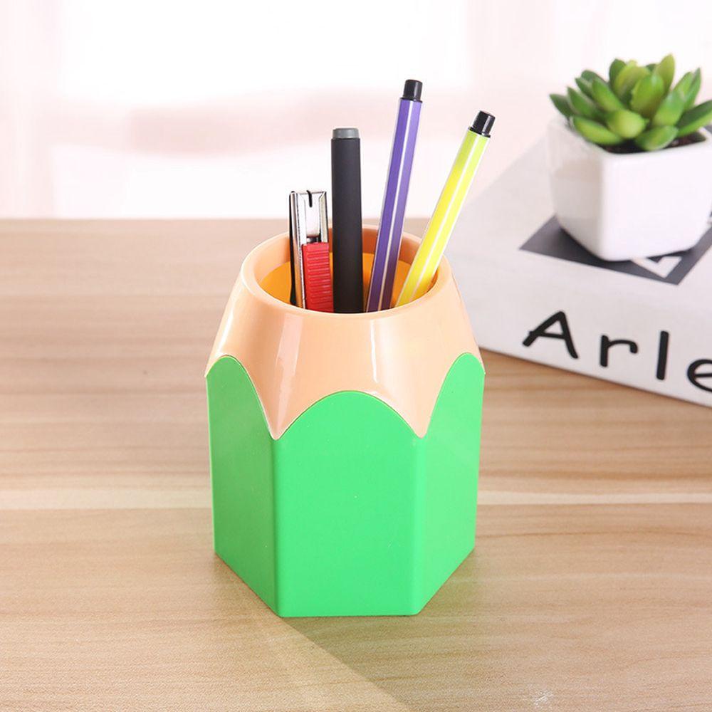 Lanfy Pen Cup Holder Pensil Warna-Warni Berbentuk Desktop Dekorasi Rapi Organizer Alat Tulis