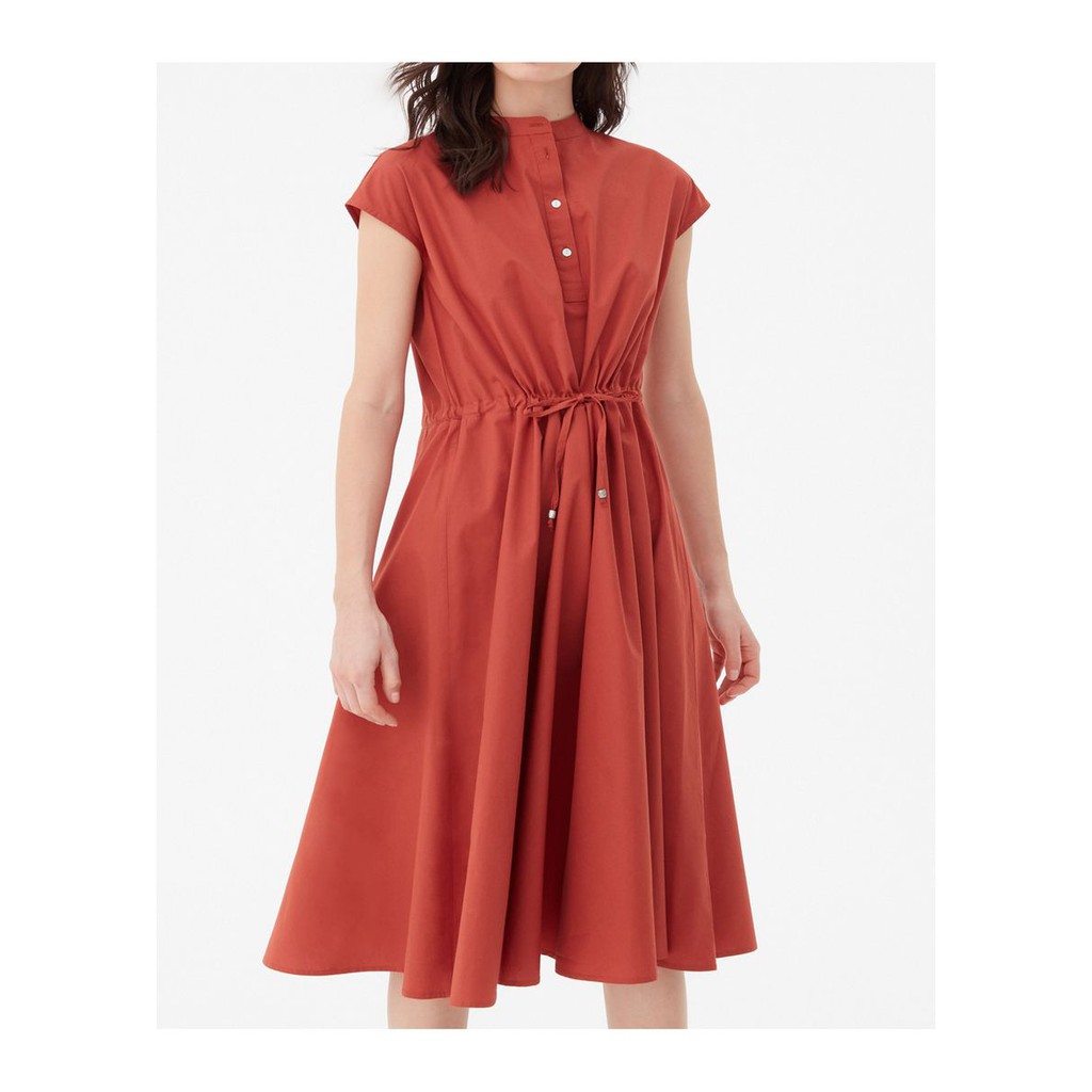 Pakaian Wanita - OVS Long Dress with Pleats, Collar and Drawstring - 507498 - Agogeo