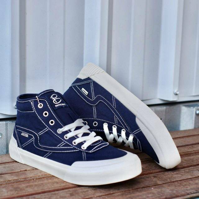 Sepatu Sneakers Pria Patrobas Equip High Black White / All Black / Charcoal Grey / Navy / Maroon / White Gum Original 100%-7