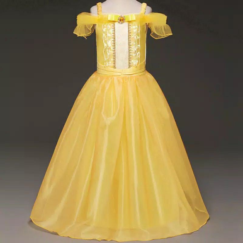 Dress anak princess Belle kostum cosh play beauty and the beast baju anak