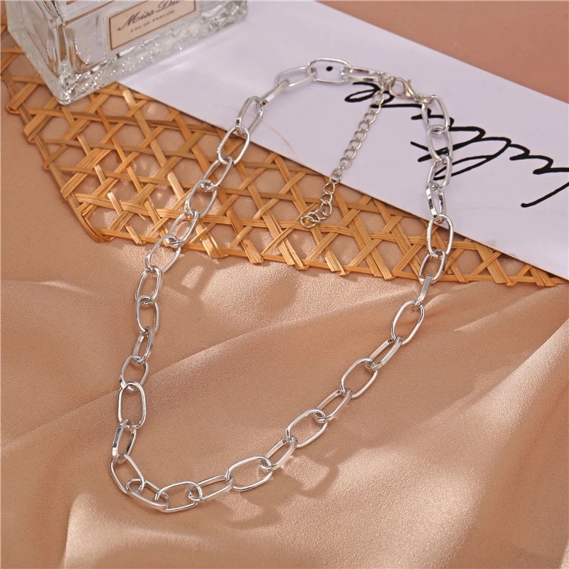 Kalung Rantai Multilayer Desain Ular Warna Gold Silver Tebal Gaya Korea Untuk Aksesoris Perhiasan