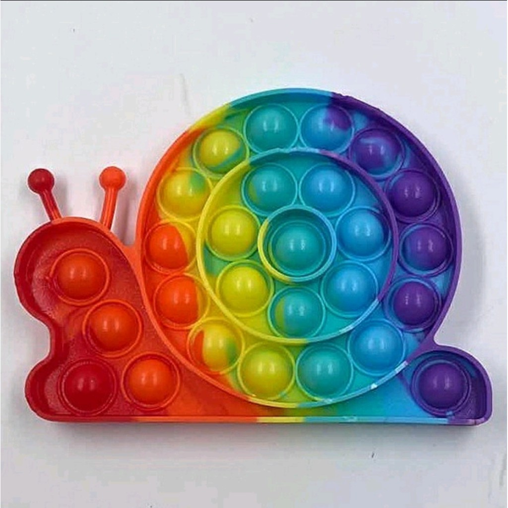 fidget push Pop Squishy Bubble Pop It Silikon Fidget Toy Pelangi Penghilang Stress MAINAN ANAK COD-SNAIL